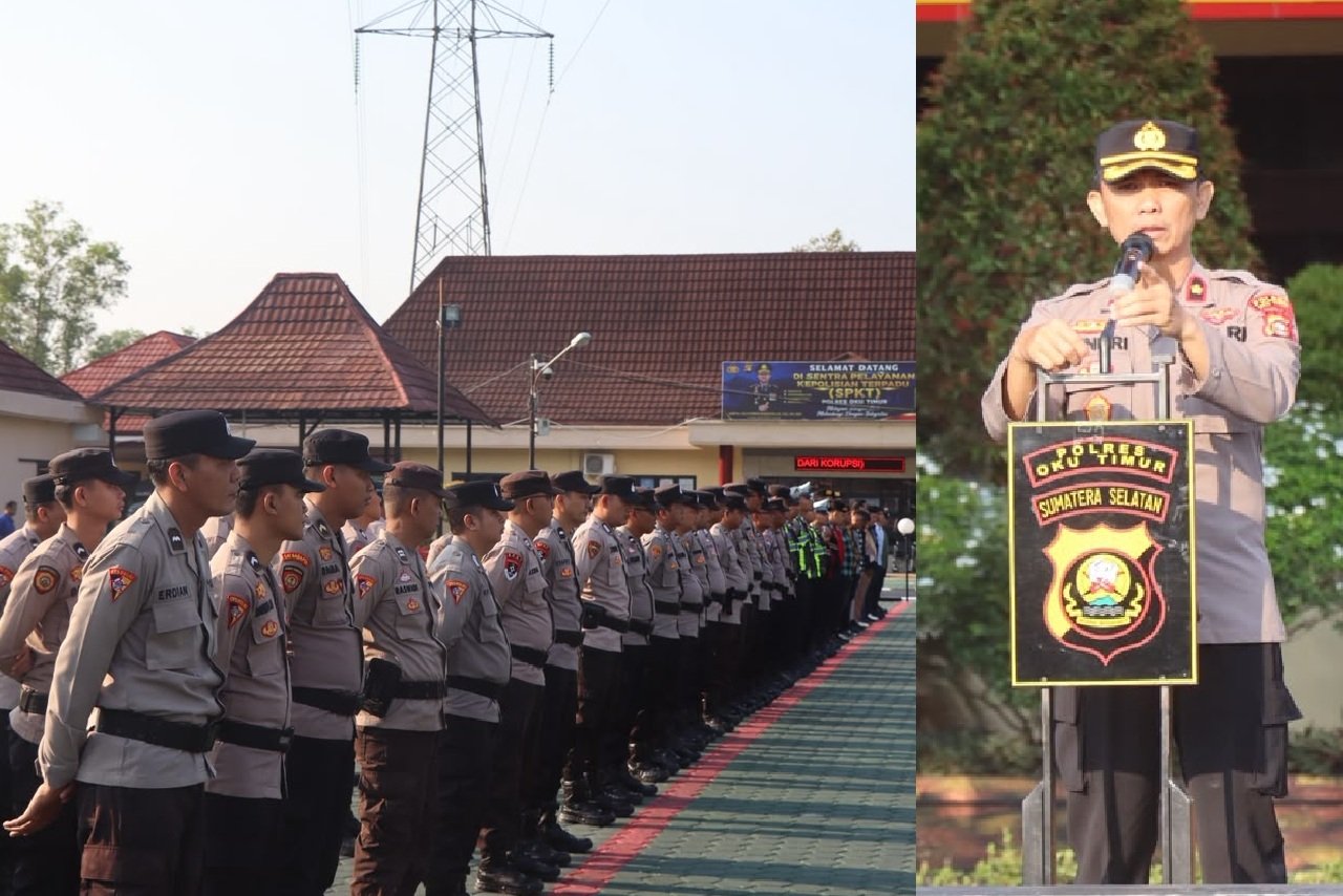 Pimpin Apel Pagi, Wakapolres OKU Timur Tekankan Disiplin dan Pelayanan Humanis