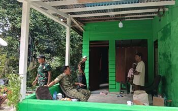 Program Karya Bakti Kodim 1803/Fakfak, 15 Rumah di Kampung Sekru Tuntas Direhabilitasi