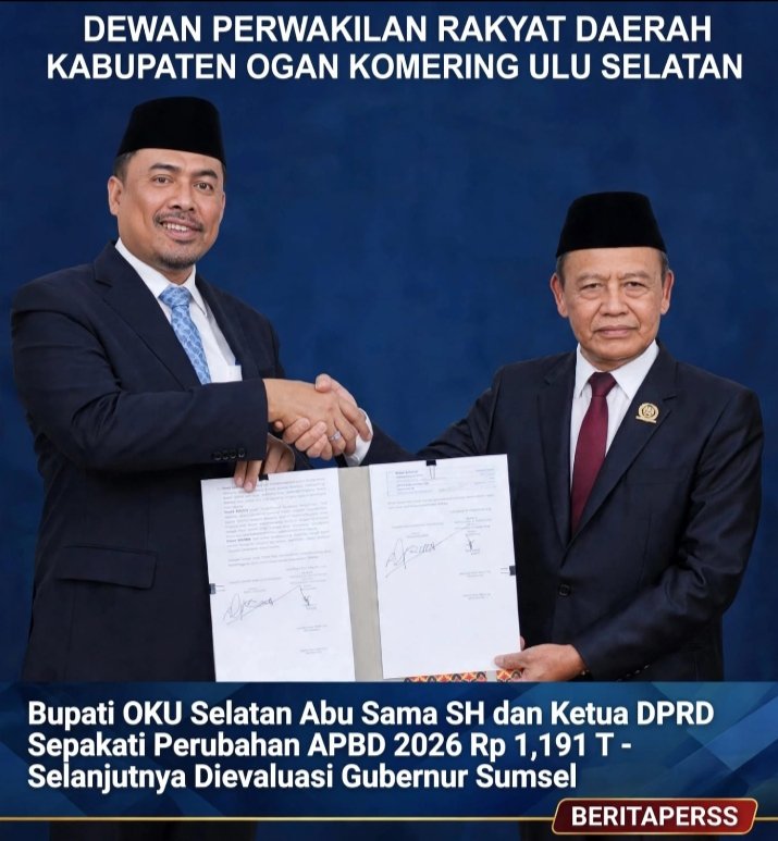 Pembahasan APBD Perubahan OKU Selatan Rp.1,191 Triliun Disepakati, Pelayanan Dasar Tetap Jadi Prioritas