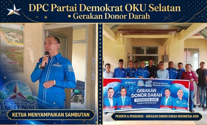 HUT ke-25 Demokrat, Donor Darah Jadi Wujud Pengabdian Nyata di OKU Selatan