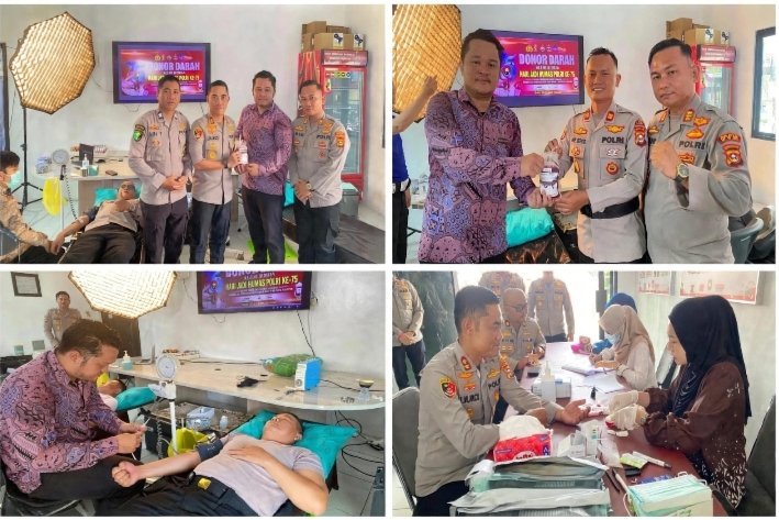 Sambut HUT ke-75 Humas Polri, Polres OKU Selatan Gelar Aksi Donor Darah