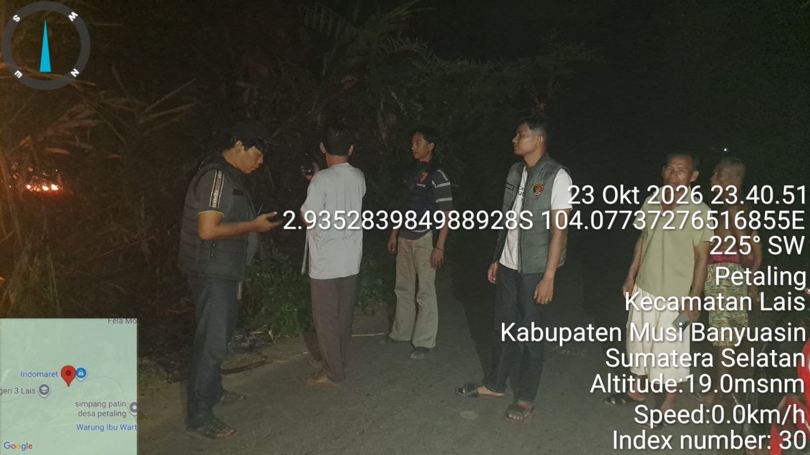 Tim Gabungan Polsek Lais Berhasil Jinakkan Api di Kebun Karet Desa Petaling